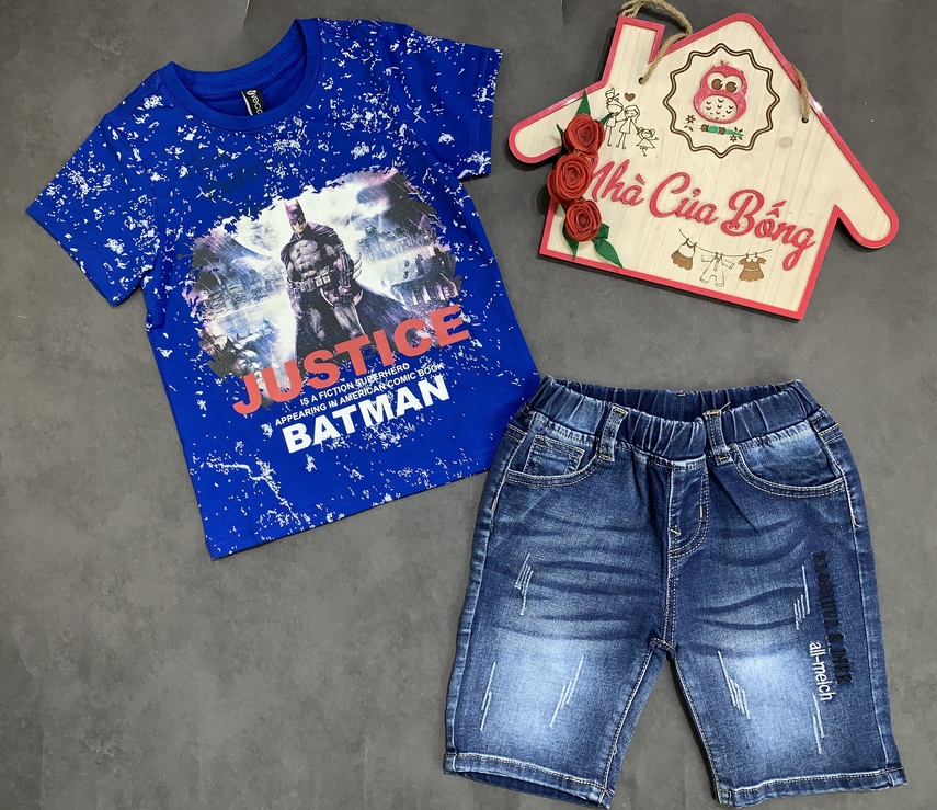 Quần jeans lửng bé trai chất jeans mềm mại co giãn nhẹ tạo sự thoải mái cho bé size 9-22kg