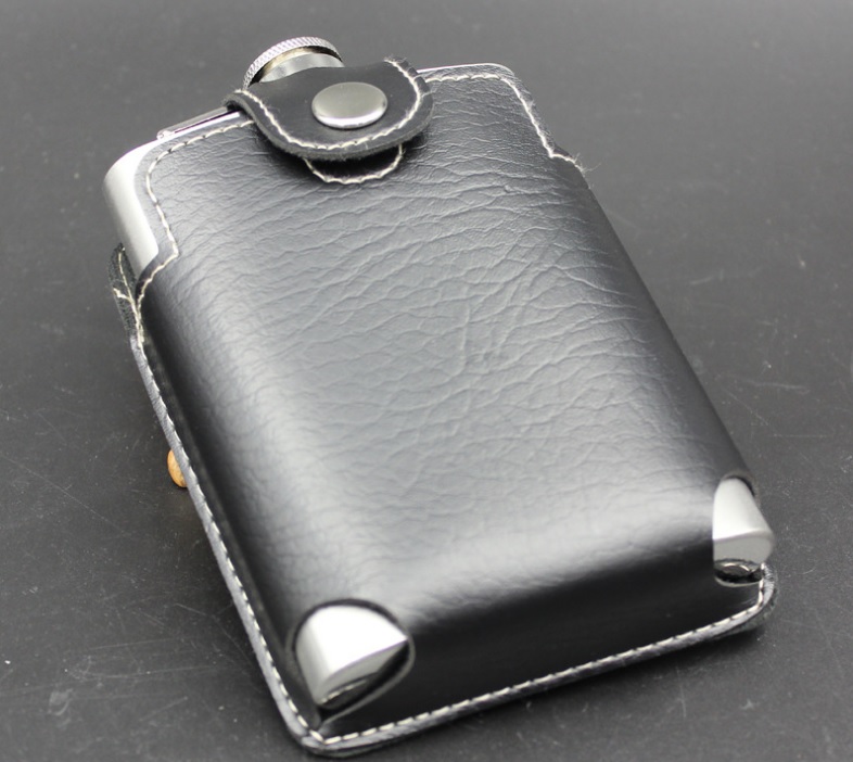 Bình inox đựng rươu Hip Flask 250ml kèm bao da