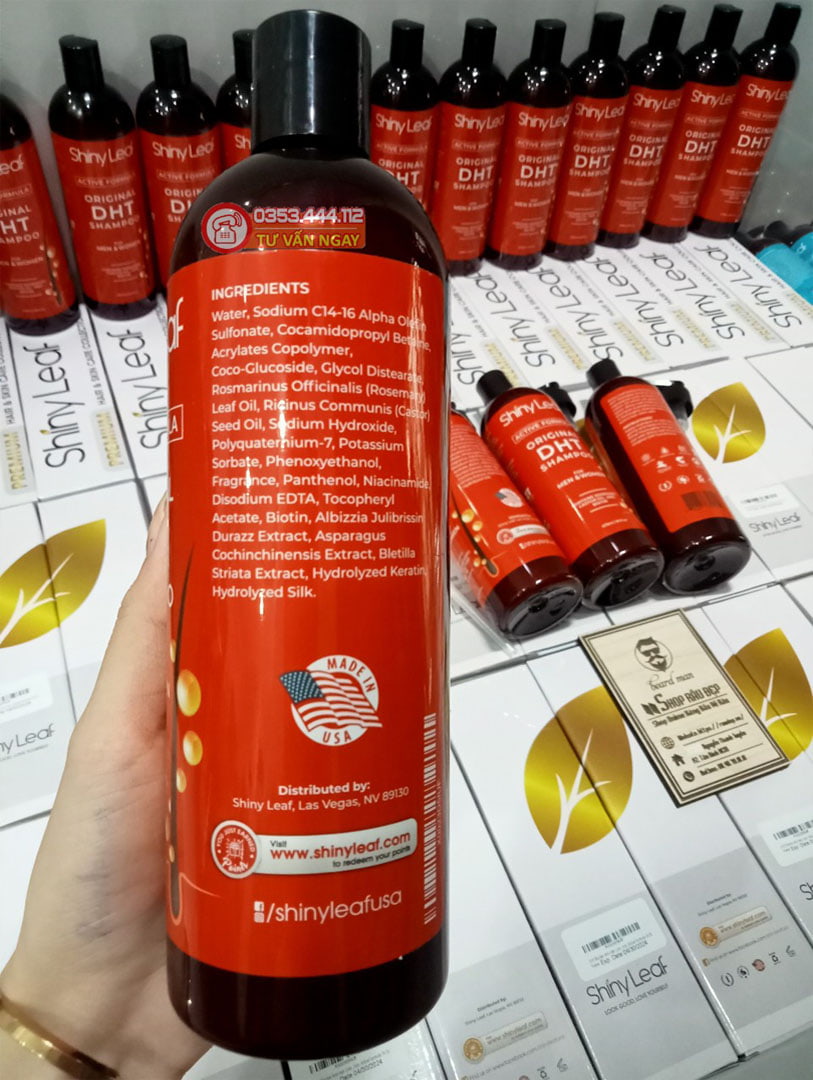Dầu Gội Mọc Tóc DHT Blocker Shampoo Shiny Leaf - Made in USA