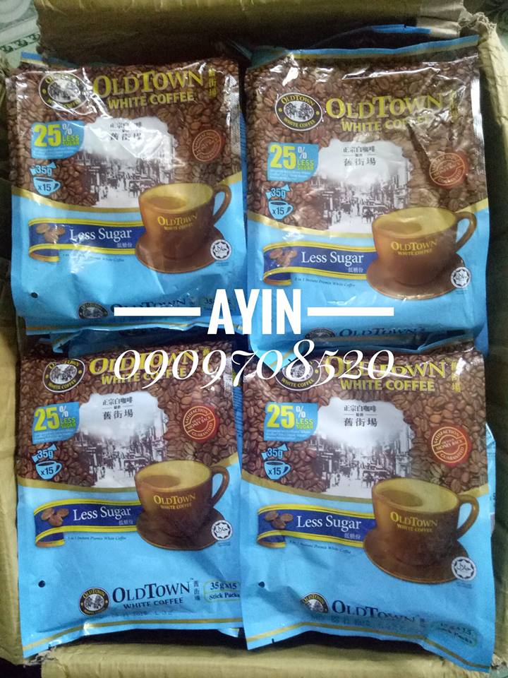 ( Bao Bì Mới )Cà phê trắng OldTown Less Sugar Malaysia