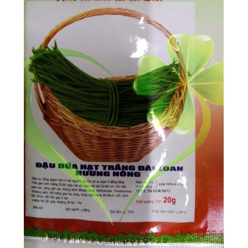 Hạt giống đậu đũa hạt trắng Đài Loan - gói 20 gram