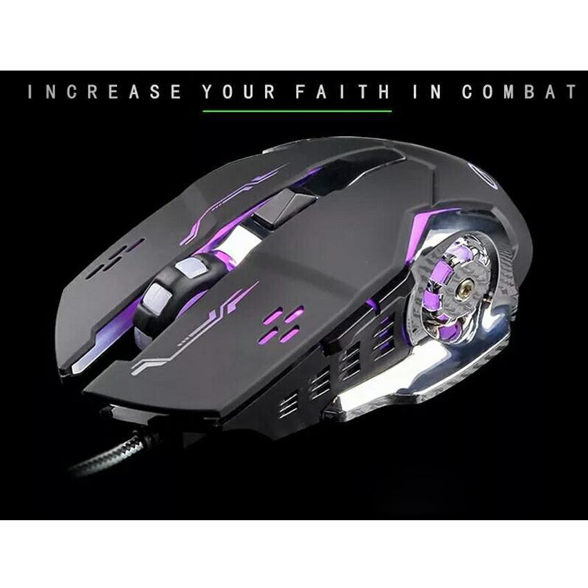 Chuột chơi game mouse t-wolf v6 led dây dù
