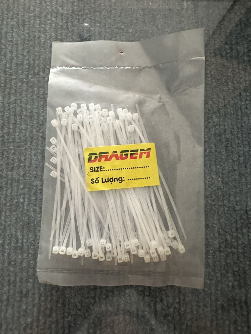 Dây rút nhựa màu trắng 10cm