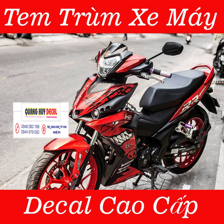 Tem trùm Winner cá mập đỏ đen shark - Độ dán team trùm decal xe máy Winner cá mập đỏ đen shark - Team trùm decal xe máy Winner rẻ đẹp và chất