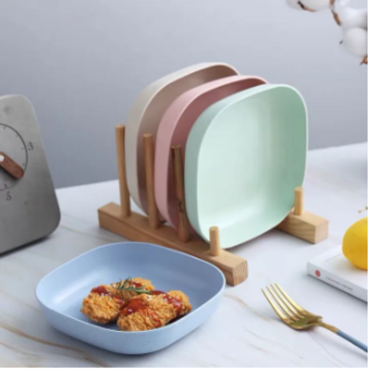 Set 8 đĩa lúa mạch-Đĩa lúa mạch -Bộ 8 đĩa lúa mạch cao cấp