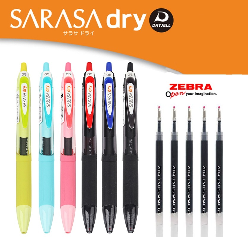 Bút bi gel Zebra Sarasa Dry cỡ 04/05