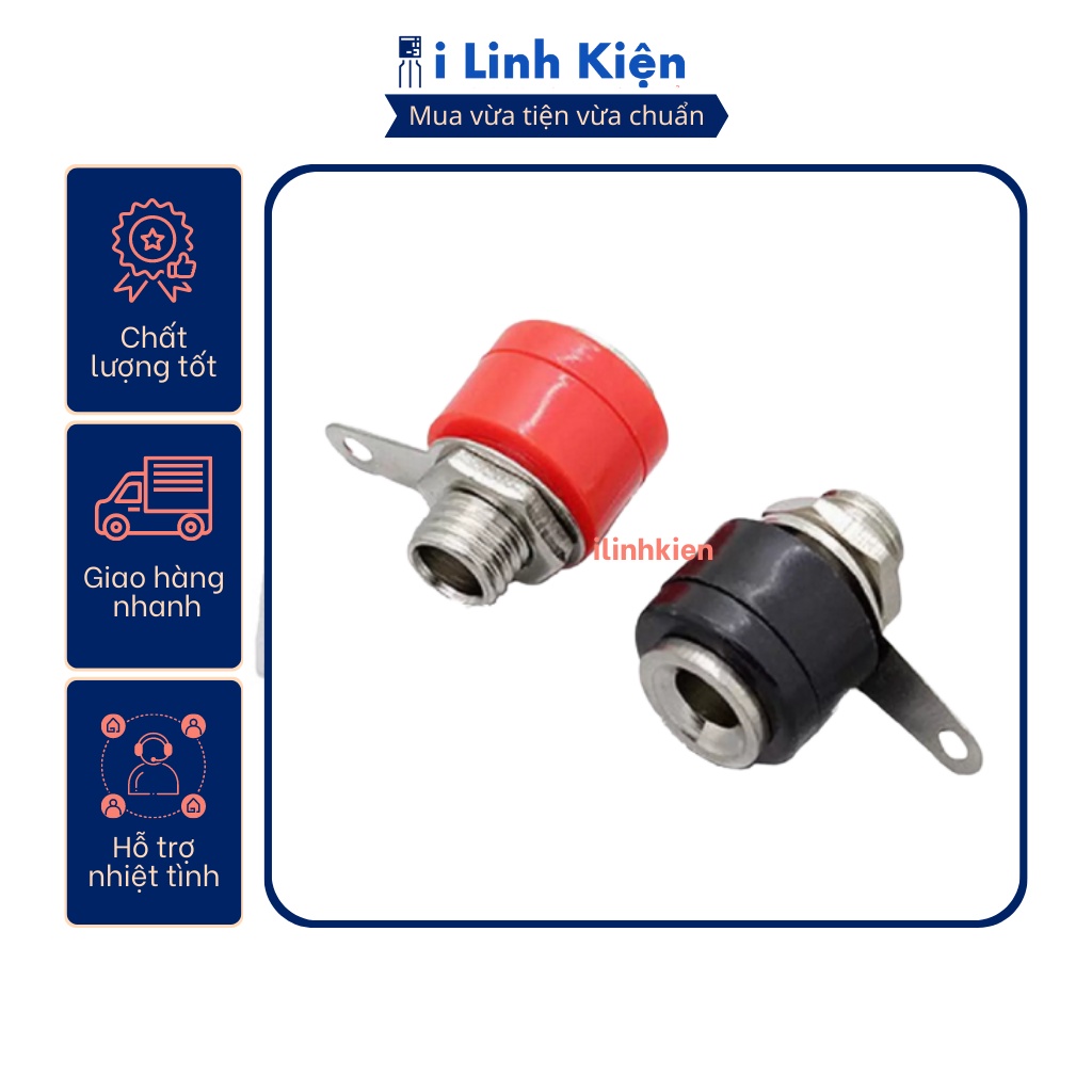 Đôi jack bắp chuối cái 4mm JK-312 (1 đen+1đỏ)