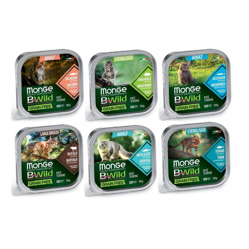 Thức ăn cho mèo pate Monge BWild 100g