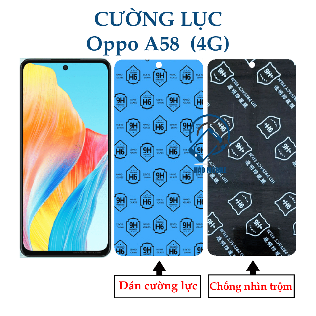 Dán cường lực dẻo nano Oppo A58 4G ( trong suốt và chống nhìn trộm )