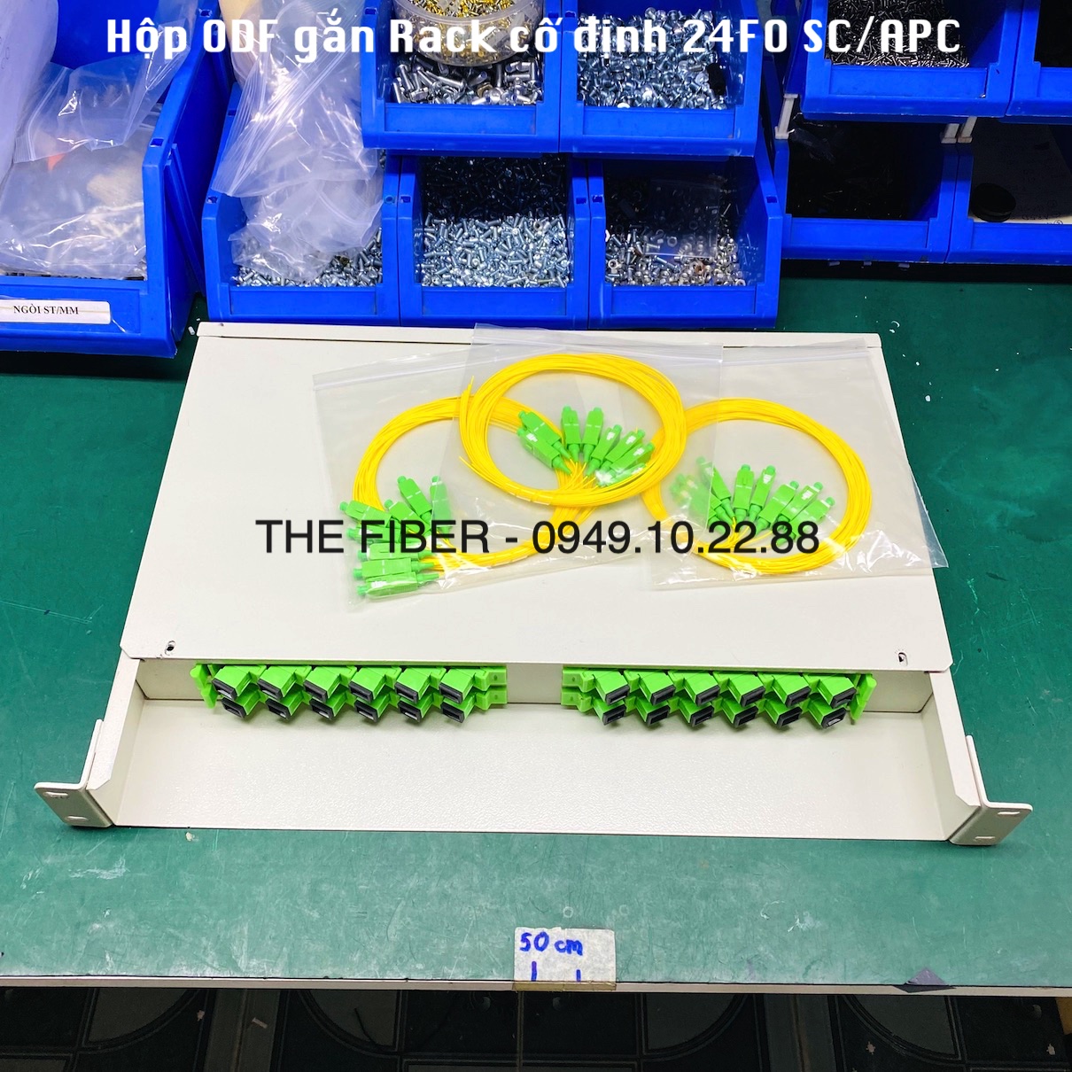 Hộp odf phối quang gắn rack cố định 04fo/08fo/12fo/24fo sc/apc