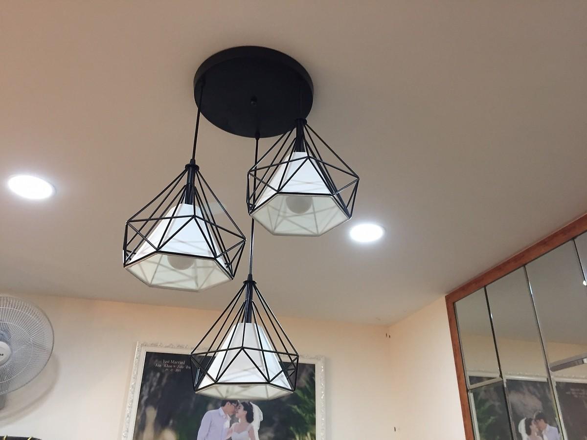 [HCM]Đèn thả 3 kim cương đã bao gồm bóng LED