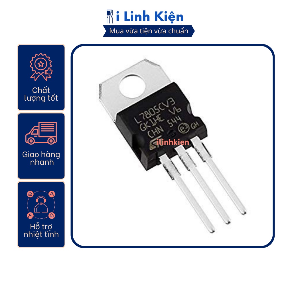 7805 l7805cv 1.5a 5v chất lượng tốt.
