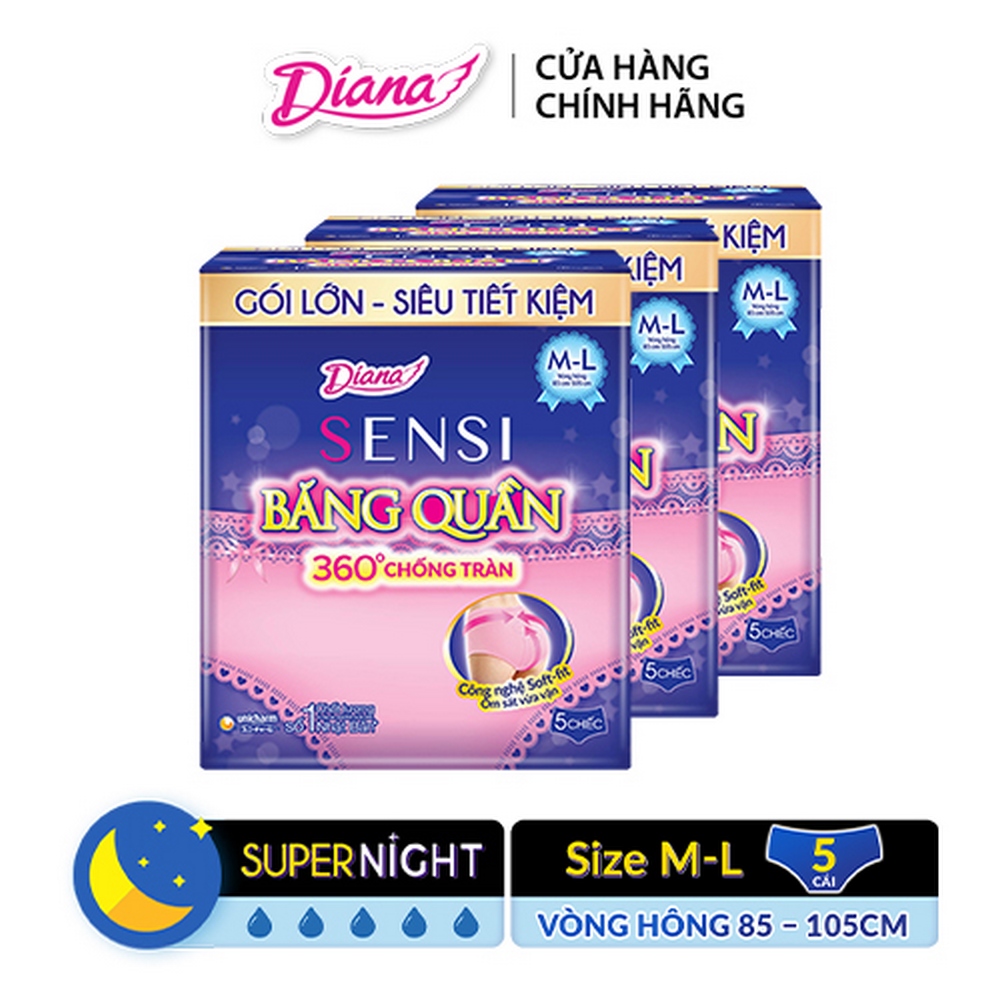 Combo 3 Diana Băng Quần Beauty Hip size M-L 5 chiếc/gói