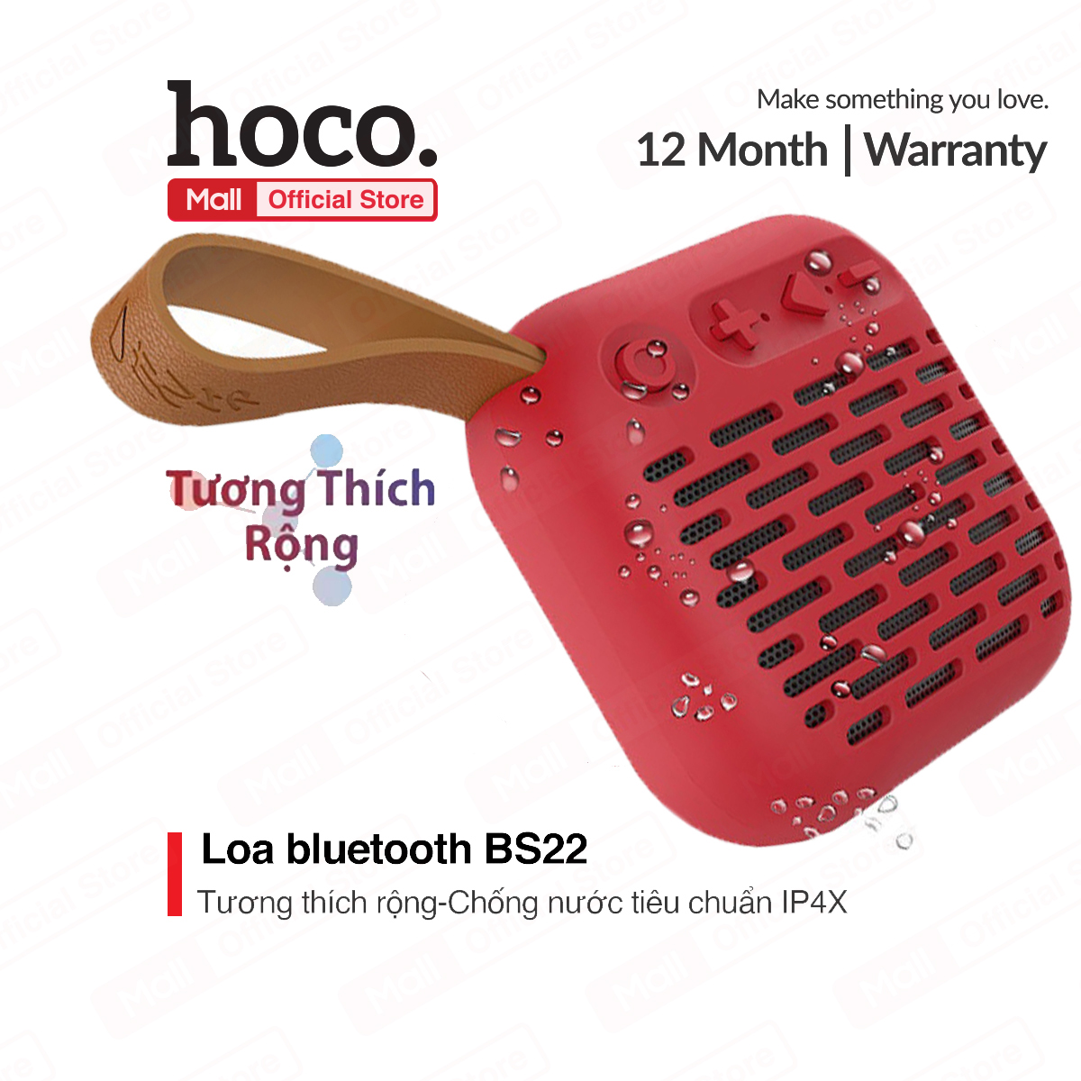 Loa Bluetooth Hoco BS22 500mAh tương thích các loại điện thoại chống nước tiêu chuẩn IP4X