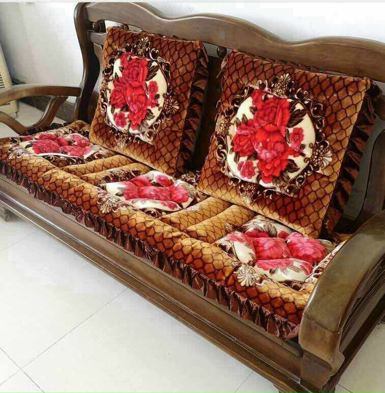 Bộ nệm ghế nỉ nhung lịch sự ấm áp 200*60cm