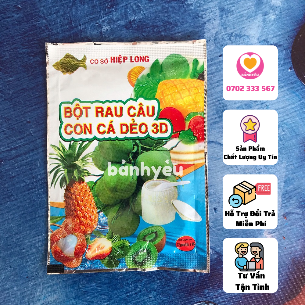 Bột Rau Câu Con Cá Dẻo Hiệp Long  (chia lẻ 1 gói)