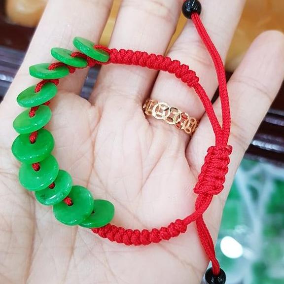 Vòng Tay Đồng Tiền Đá Cẩm Thạch