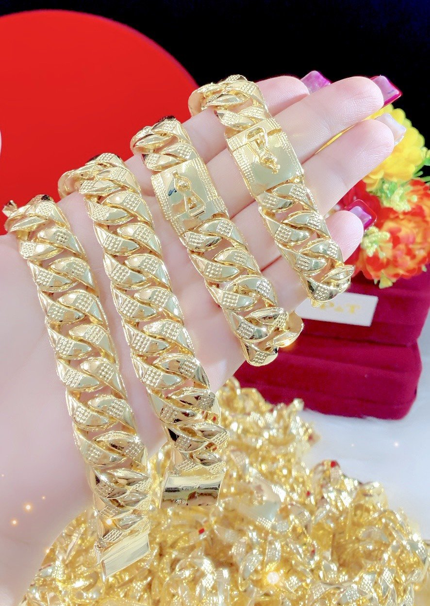 Lắc tay nam mạ vàng mắc xích khít cổ điển 49-06102021 - Lắc tay nam, Lắc tay đẹp