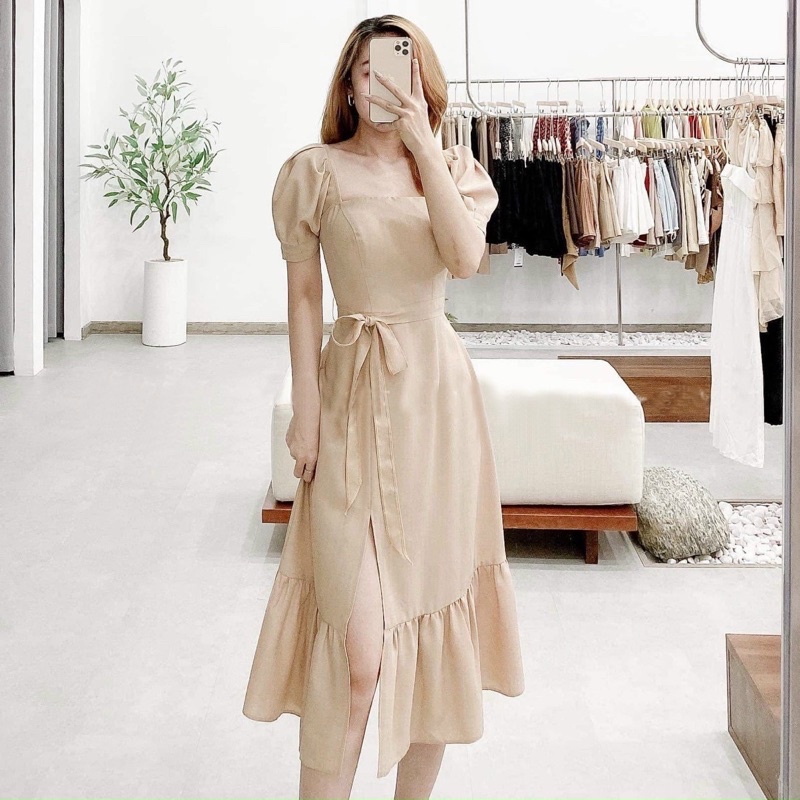 ĐẦM ĐUÔI CÁ, CỔ VUÔNG (có ảnh thật) MS142