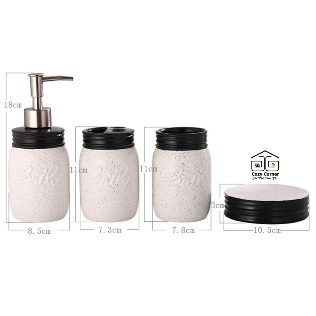[HCM][CHẤT LƯỢNG] Đồ dùng phòng tắm 4 món phong cách Bắc Âu