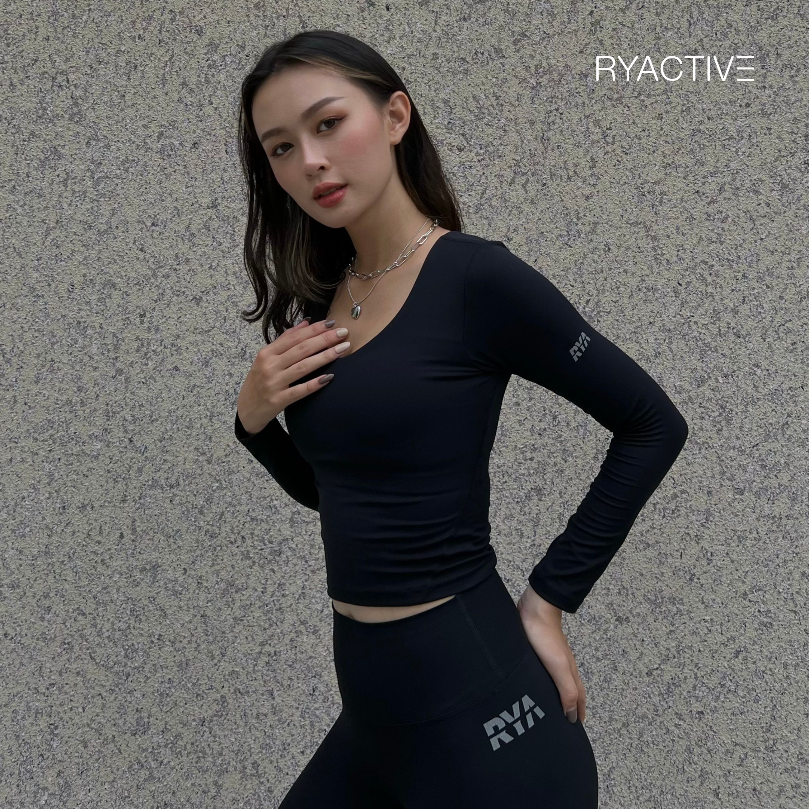 Áo thun tay dài RYACTIVE -  RYASOFT LONGSLEEVES TEE Black