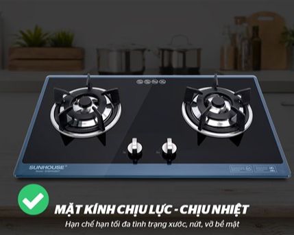 Gas stove negative Sunhouse SHB5548MT New, save gas, head warmers, easy to clean, ignition IC fast, light
