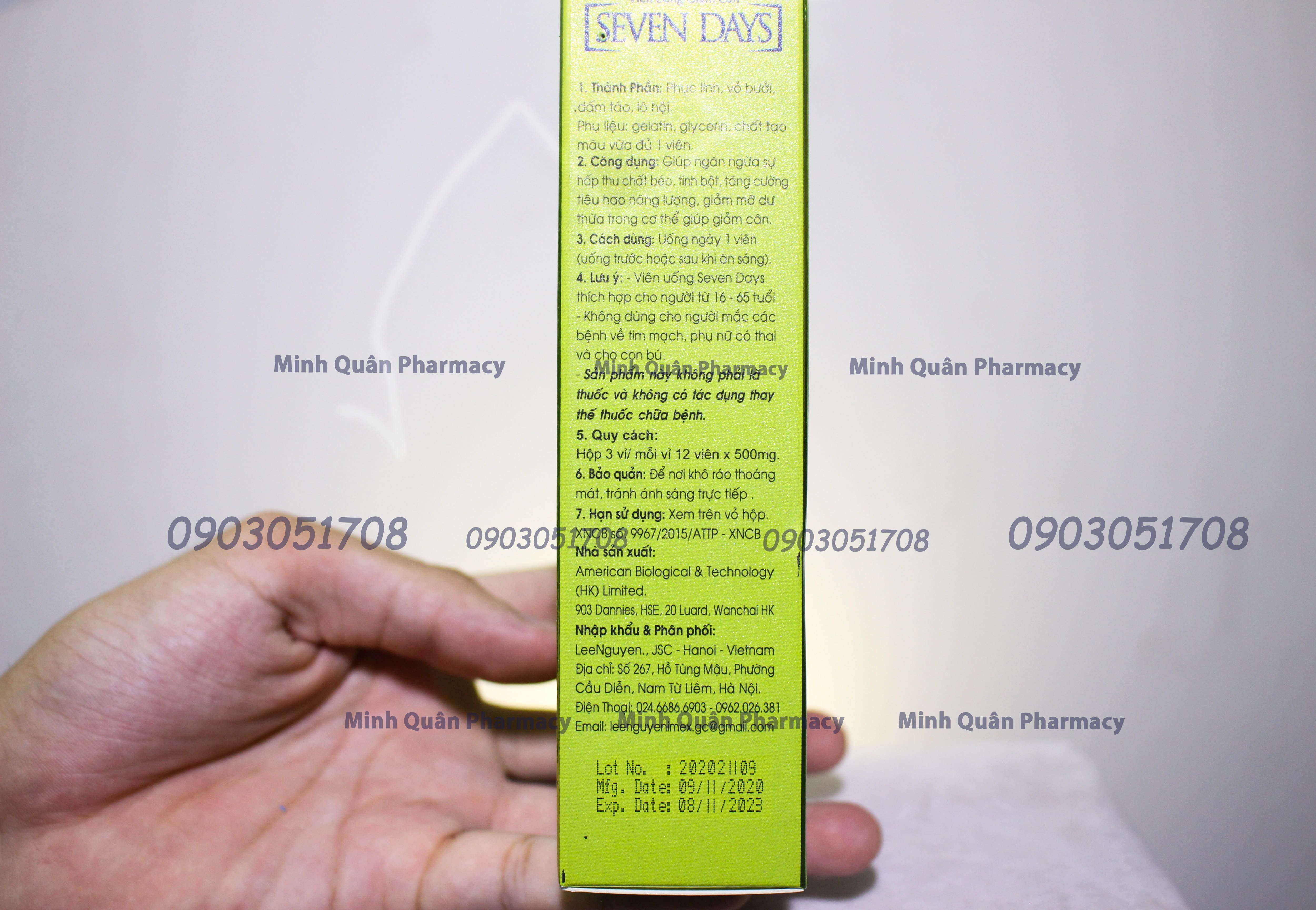 [HCM]VIÊN UỐNG GIẢM CÂN SEVENDAY 36 VIÊN