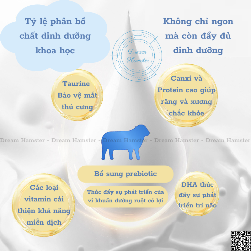 Bột sữa dê Bucatstate cho hamster và thú nhỏ