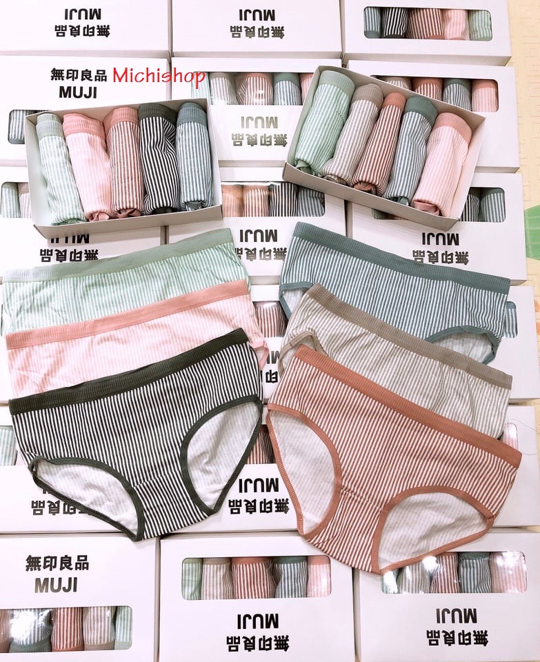 Bộ 5 Quần Lót Cotton Kẻ Mềm Mại (40-58kg) C11