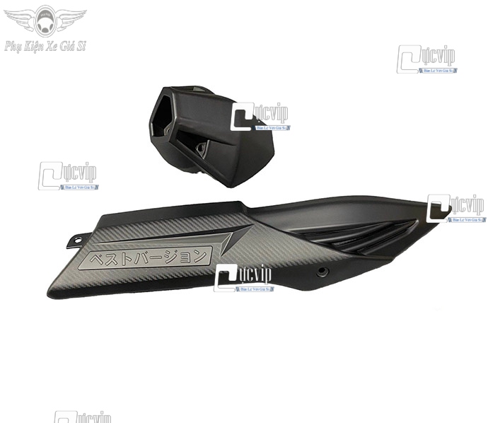 Ốp che pô và chụp đích pô xe winner v1, winner 150 đen nhám hàng chất lượng ms5825