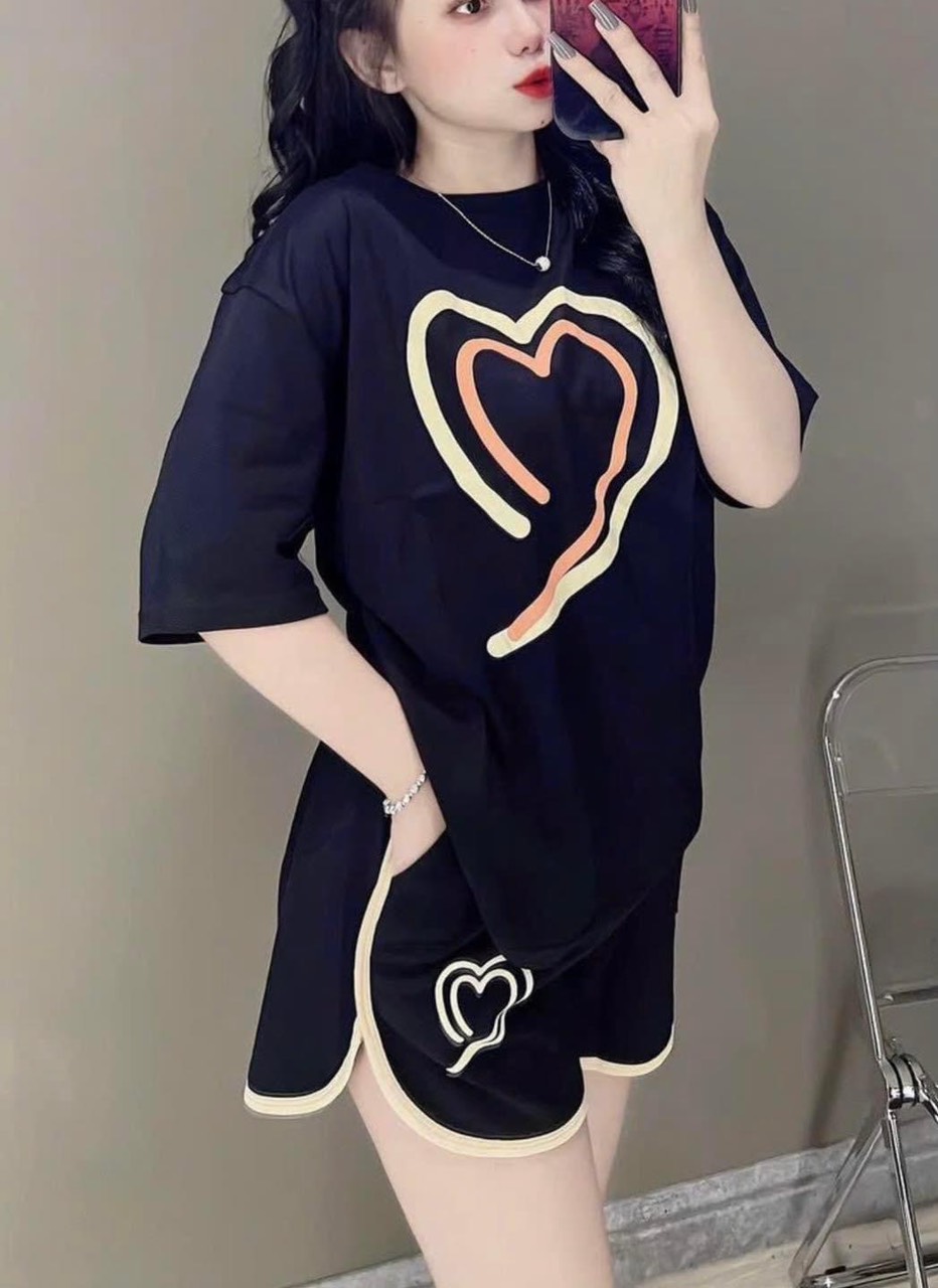 Set đồ bộ đùi cotton form rộng dễ thương