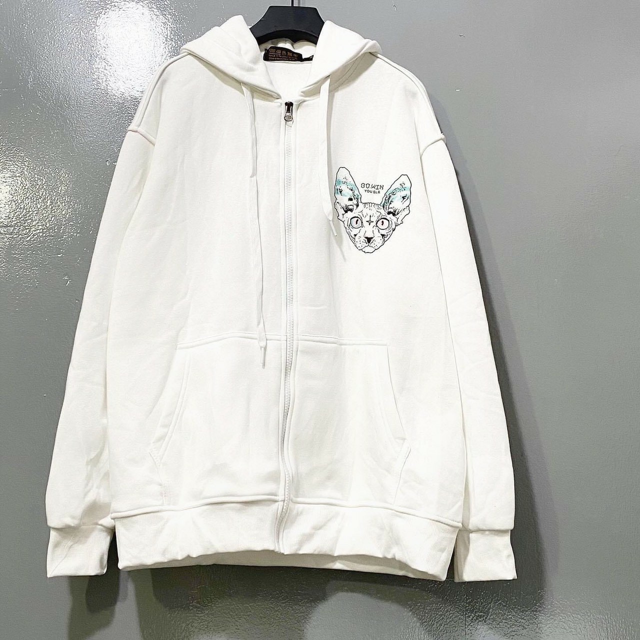 ÁO KHOÁC NỈ NỮ IN HÌNH MÈO NGẦU LÒI