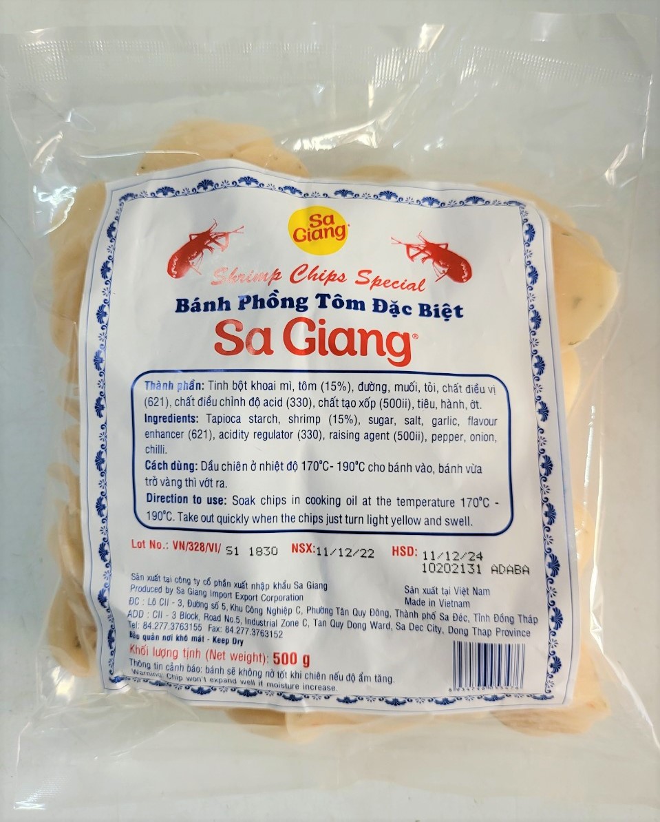[Túi ĐẶC BIỆT 500g] BÁNH PHỒNG TÔM [VN] SA GIANG Shrimp Chips Special