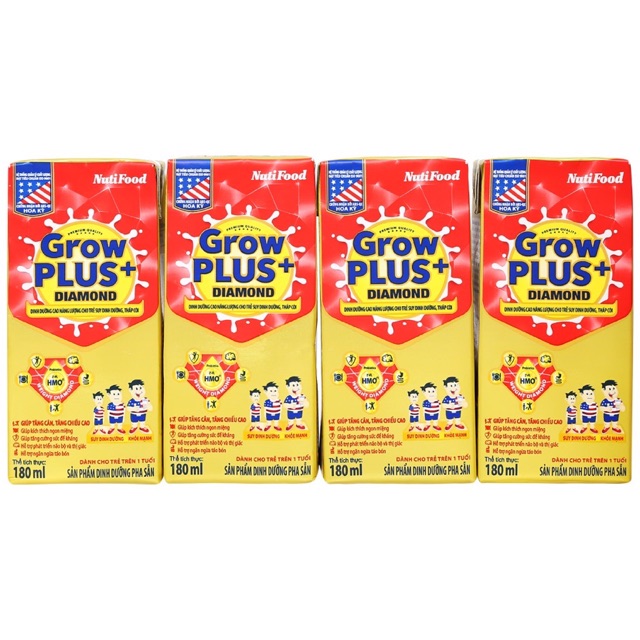 (SALE OFF 50%) Lốc Sữa bột pha sẵn GrowPlus Diamond 180ml