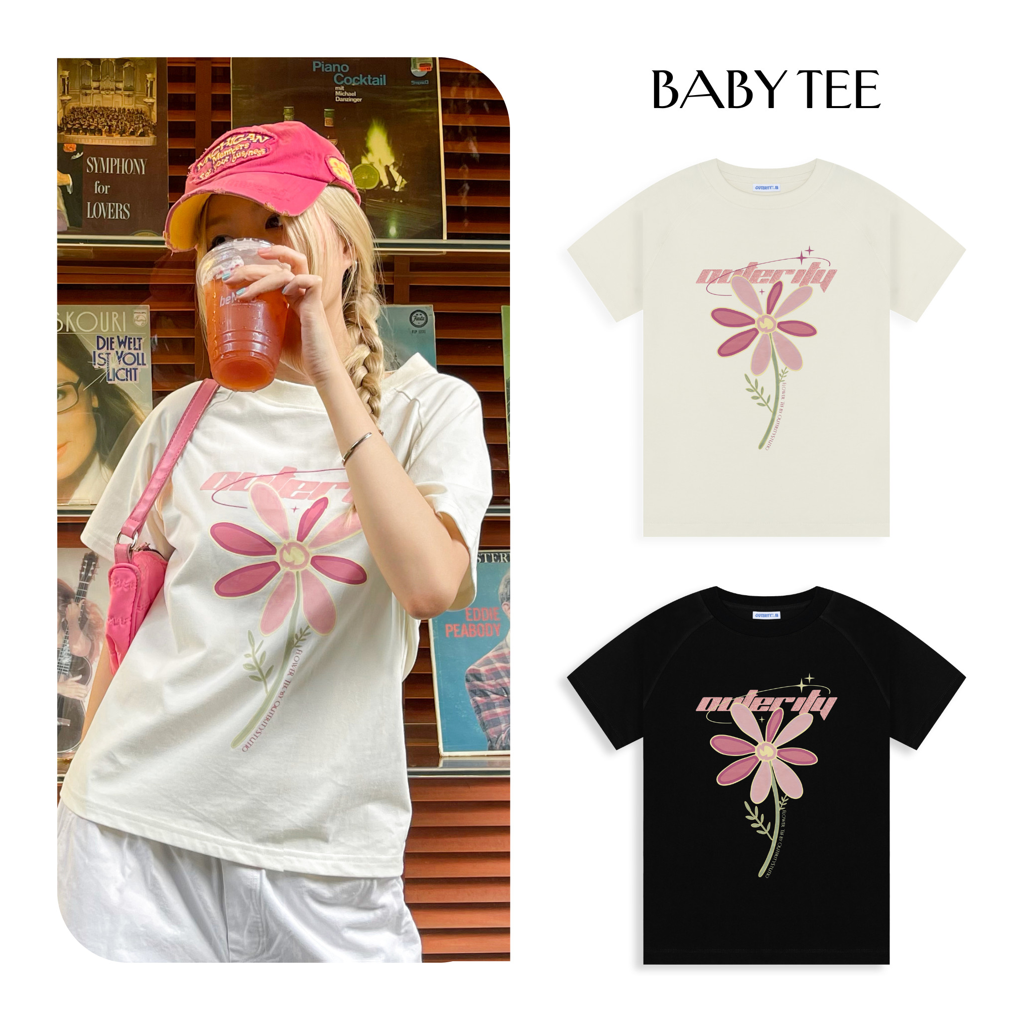 Áo thun nữ Baby Tee Thêu Outerity Daisy