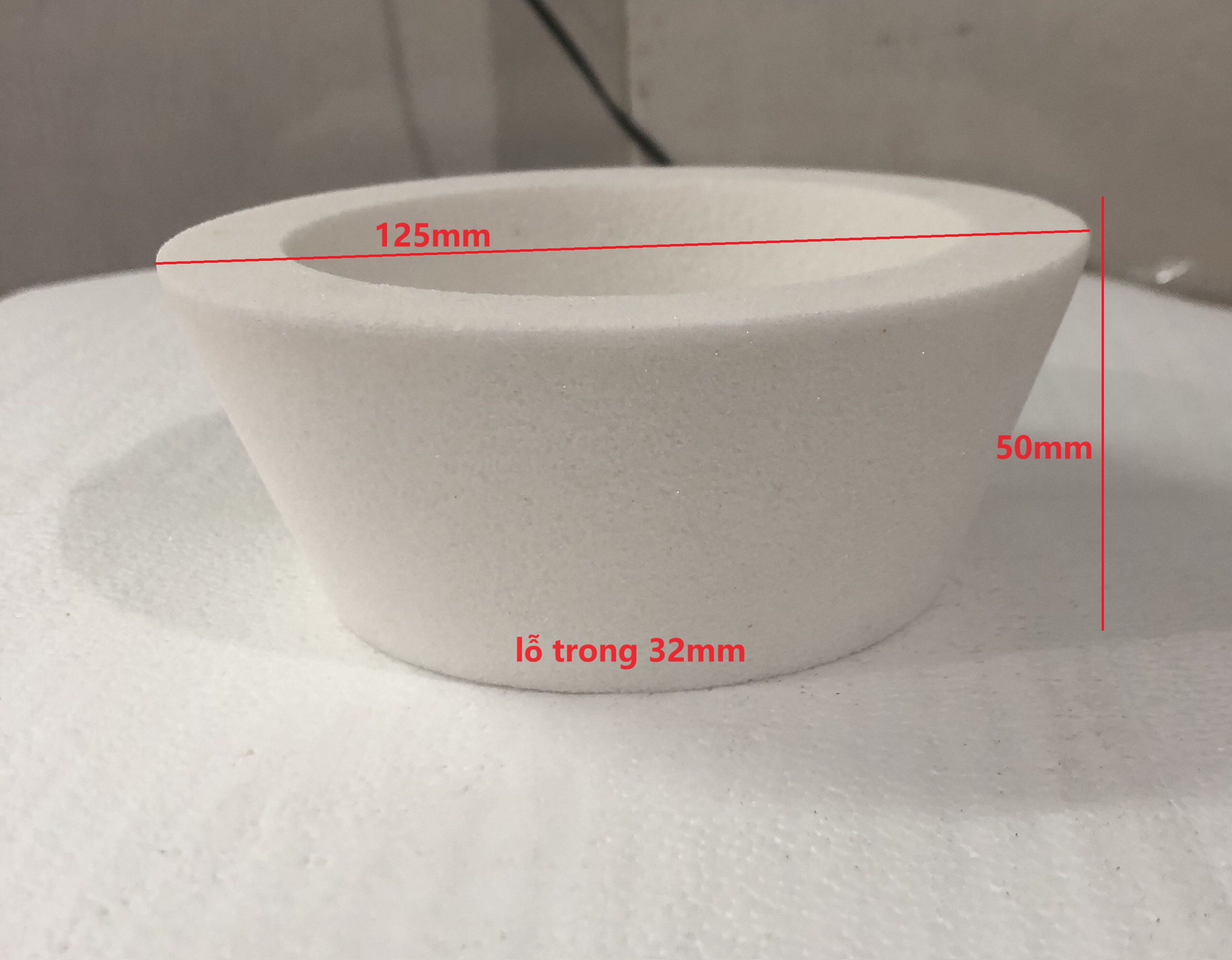 Đá Mài Chén Trắng ĐÀI LOAN 125mm Cho Máy Mài Hàn Quốc