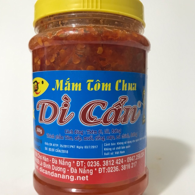 [Hcm] Aunt Can's Sour Shrimp Paste Da Nang, 500g Jar