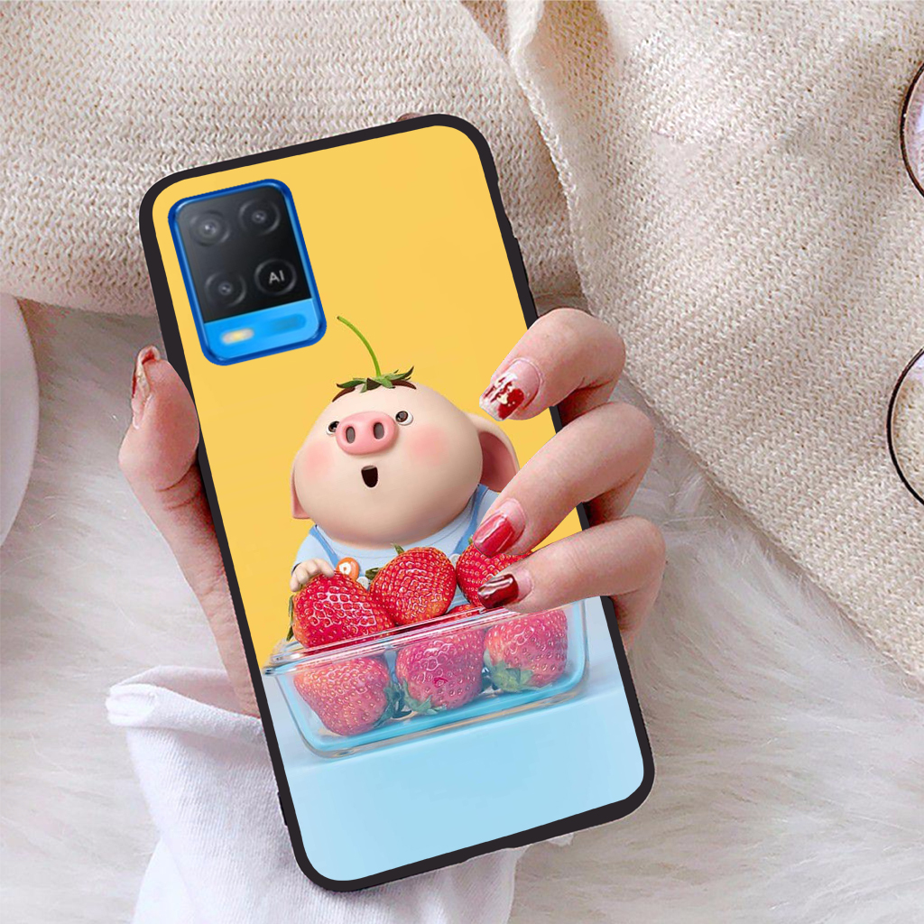 [HCM]Ốp lưng Oppo A54 viền dẻo TPU BST Pig Cute