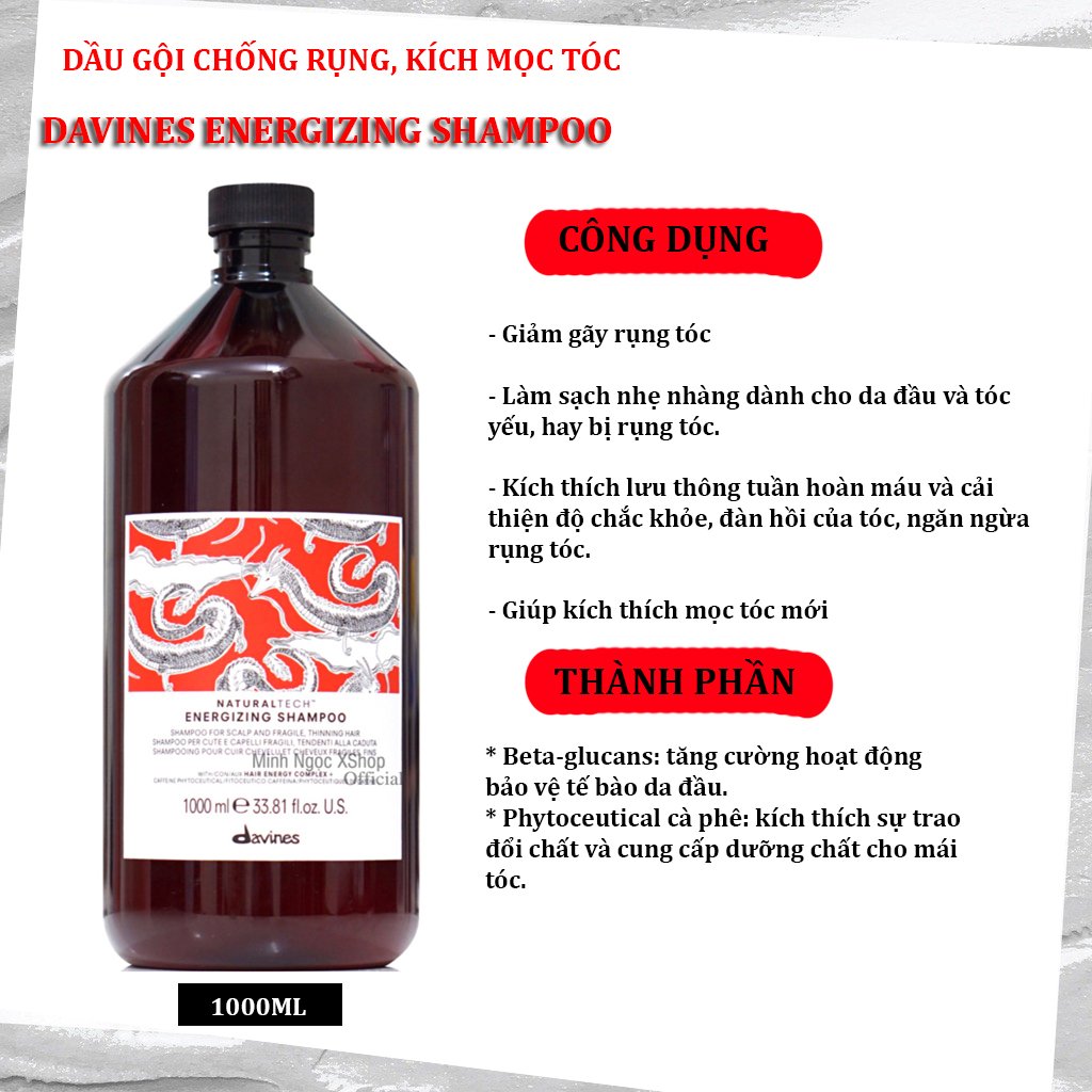 Dầu gội chống rụng tóc Davines Naturaltech Energizing 1000ML