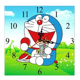Tranh đính đá đồng hồ Doremon 40x40cm - chưa đính