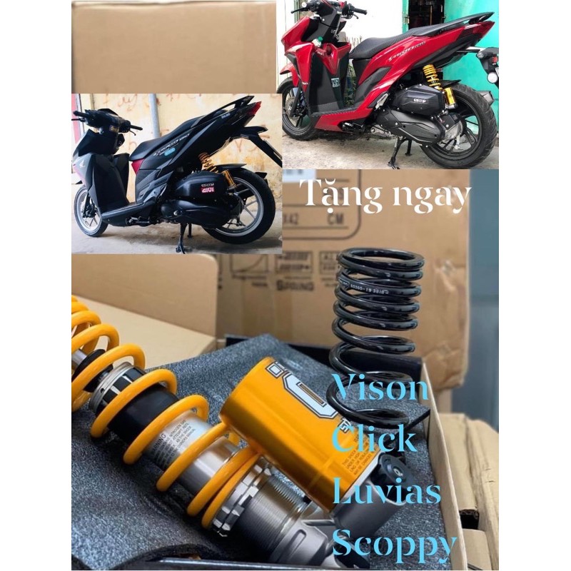 PhuộC sau ohlins click vario .coppy vison ,luvias 1.1 tặng kèm lò xo đen
