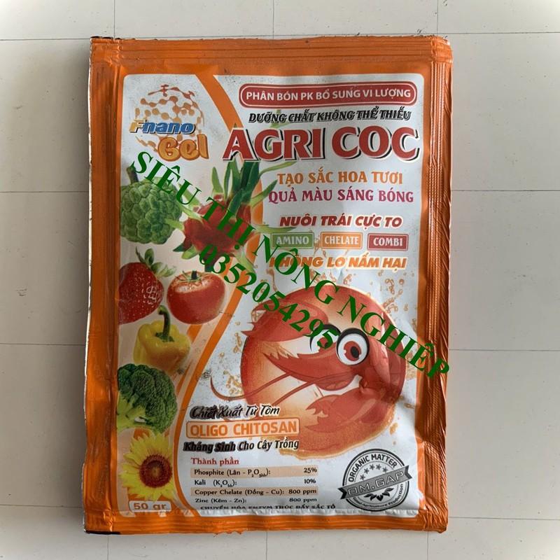 Phân bón tạo màu sắc hoa tươi - quả màu sáng bóng - trái cực to - AGRI COC 50gr