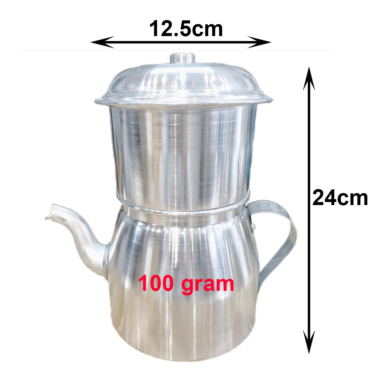 Phin pha cà phê, ấm pha cafe, phin nhôm pha cà phê 100gram - 200gram