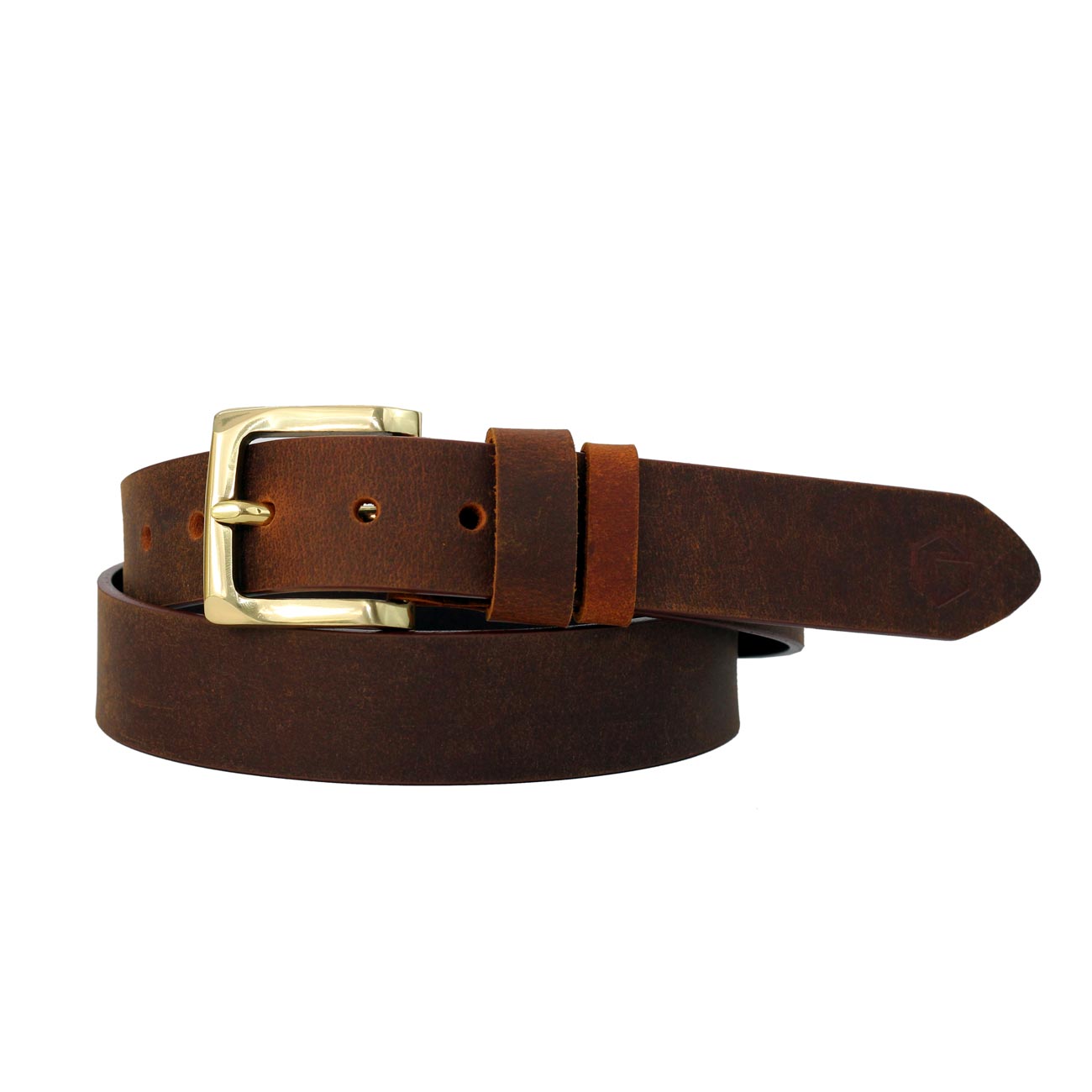 Thắt lưng da bò sáp khóa đồng AT Leather S4K-03