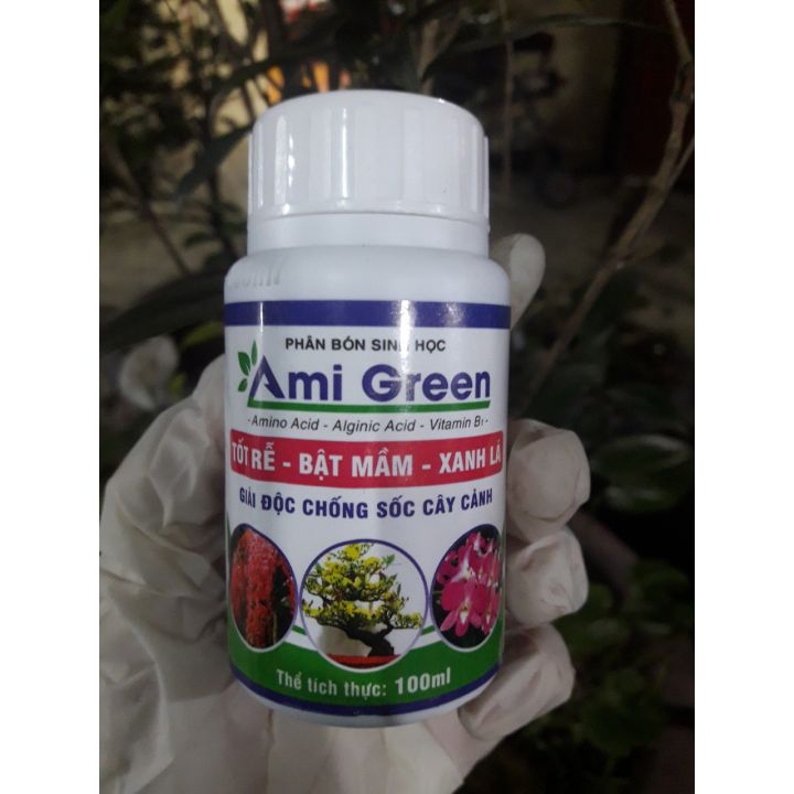 Ami Green- Phân bón sinh học Tốt rễ Bật mầm Xanh lá và giải độc chống sốc cho cây cảnh