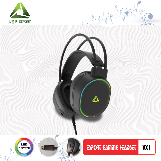 HEAPHONE ESPORT GAMING VX1 7.1 ( 1 CỔNG USB ) Chính Hãng [ BH 12 THÁNG ]