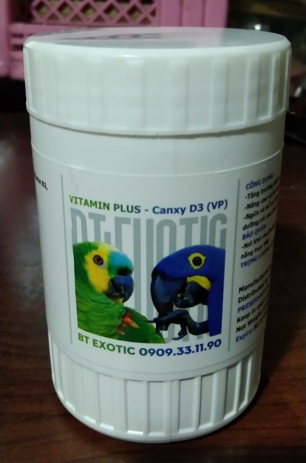 1 hũ vitamin canxy d3 cao cấp 100g dành cho chim, vẹt, bò sát, rùa...