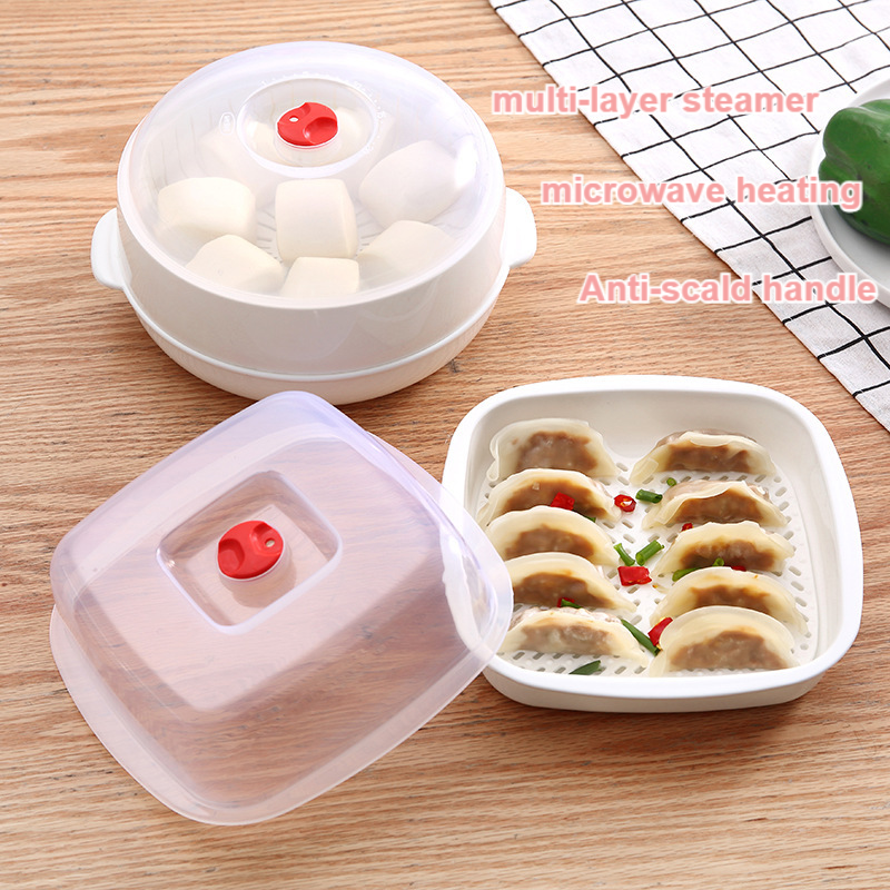 Microwave steamer steamer round square single layer double layer three layer