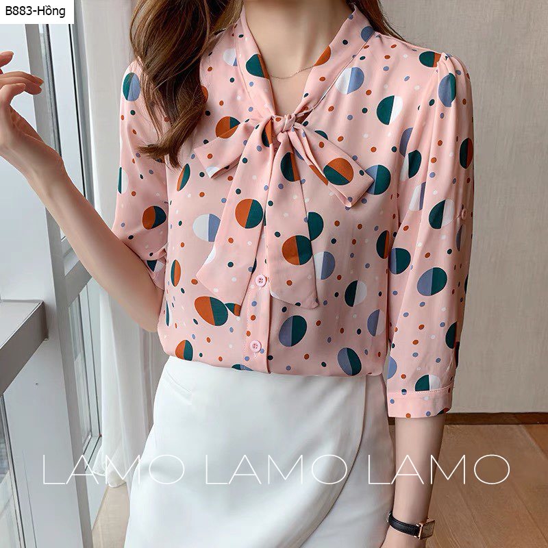 ÁO SƠ MI NỮ LỤA MANGO PHỐI NƠ -B883