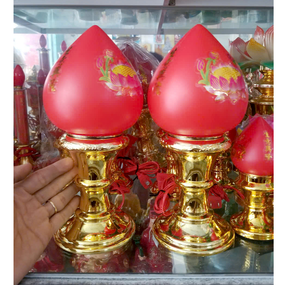 [HCM]Cặp đèn đào cắm điện đặt bàn thờ-Nhiều cỡ